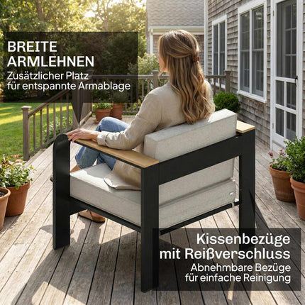 4-Piece Modular Patio Furniture Set with Deep Seats