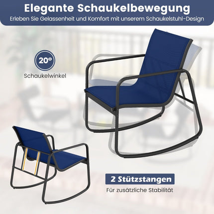 4-Piece Patio Furniture Set with Rocking Chairs, Blue