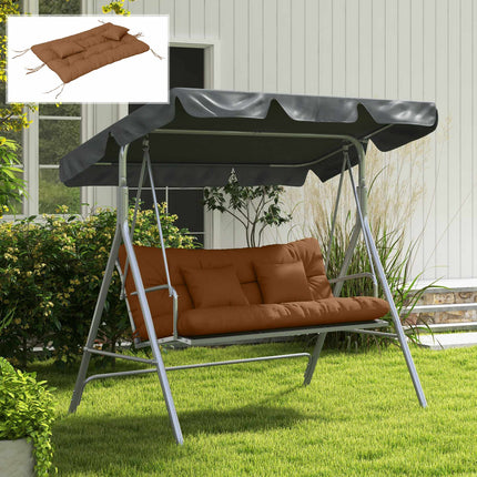 4-Piece Water-Resistant Seat Cushion Set, 150x50 cm, Tan
