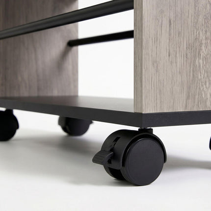 4-Shelf Wood-Look Trolley with Handles