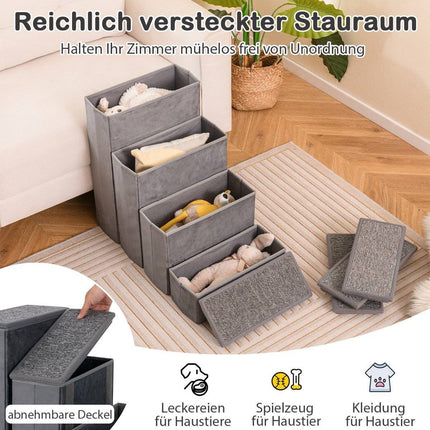 4-Step Dog Stairs Non-Slip Foldable Dog Ramp Portable Pet Climbing Ladder