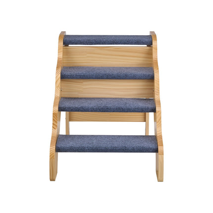 4-Step Dog Stairs, Wood Non-Slip, 150 lb Capacity