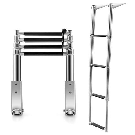 4-Step Telescoping Boat Ladder, 304 Stainless, 500 lb