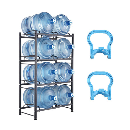 4-Tier 5-Gallon Water Jug Rack, Double Row, Holds 8