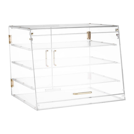 4-Tier Acrylic Bakery Display Case, Magnetic Rear Door