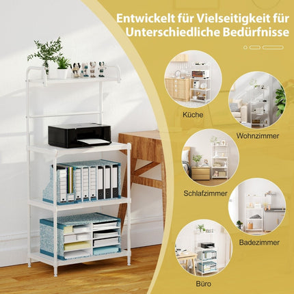4-Tier Adjustable Kitchen Shelf Rack, 59x34x136 cm, White