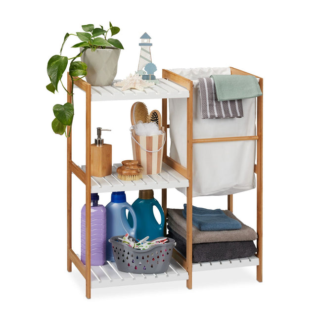 4-laags badkamerplank en wasmand