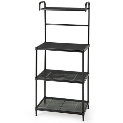 4-Tier Metal Kitchen Shelf with Adjustable Shelves, Black