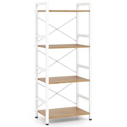 4-Tier Narrow Bookshelf with Metal Frame, 41.5x27.5x100 cm