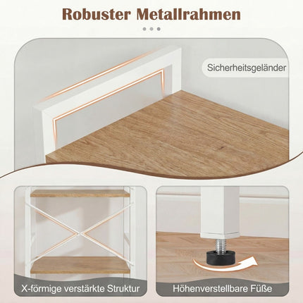 4-Tier Narrow Bookshelf with Metal Frame, 41.5x27.5x100 cm