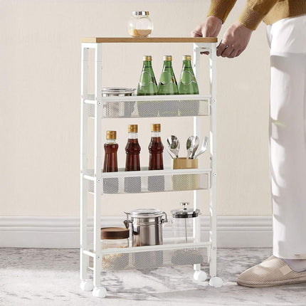 4-Tier Slim Trolley for Kitchen or Bathroom Storage