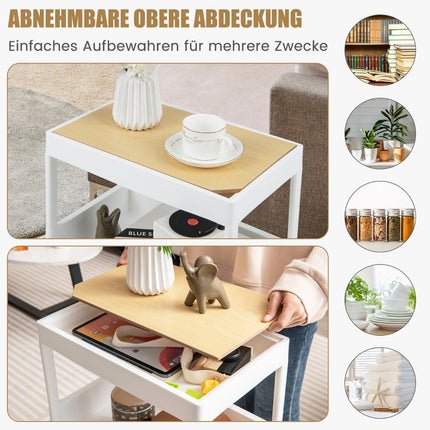 4 Tier Utility Rolling Storage Cart with Removable Tray