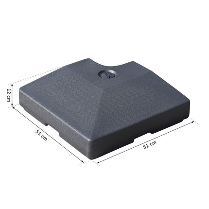 Parasol weight kit, refillable sand/water, 130 kg capacity