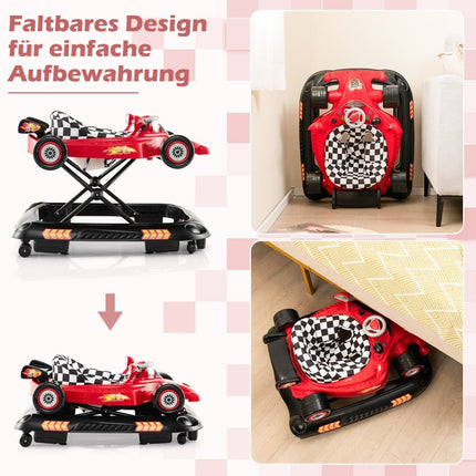 4-in-1 Baby Walker with Adjustable Heights & Play Tray