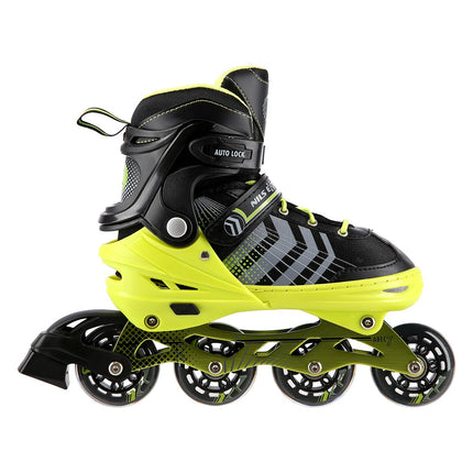 4-in-1 Black-Green Inline & Ice Skates, Size S (29-33)