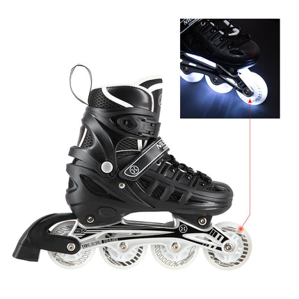 4-in-1 Black LED Inline/Ice Skates, Size S (31-34)