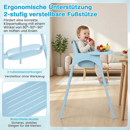 4-in-1 Convertible Baby High Chair with Adjustable Tray
