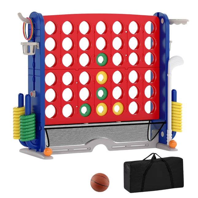 4-in-1 Giant Connect Game Set with Basketball, Ring Toss, Golf