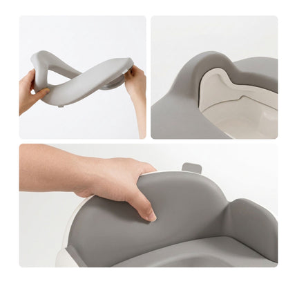 4-in-1 Grey Potty Trainer with Lid and Step Stool