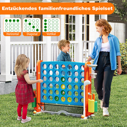 4-in-1 Jumbo Game Set: Connect 4, Basketball, Ring Toss, Golf