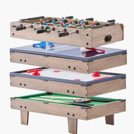 4-in-1 Kids Game Table, 32 in Air Hockey, Foosball, Pool