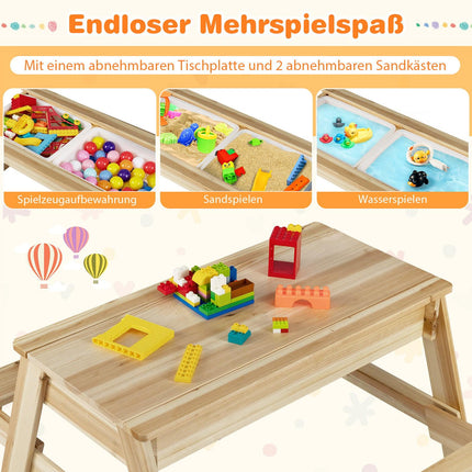 4-in-1 Kids Play Table with Storage & Removable Lid
