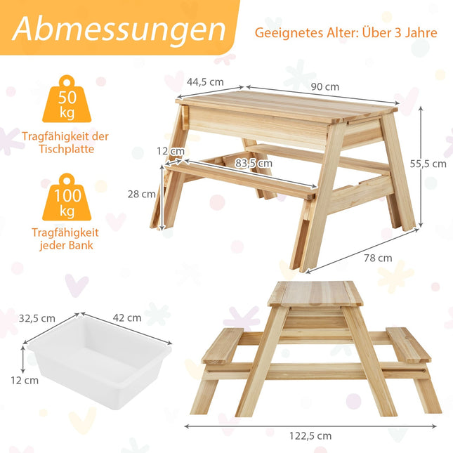 4-in-1 Kids Play Table with Storage & Removable Lid
