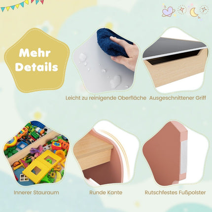 4-in-1 Kids Wooden Table Set with Storage & Blackboard