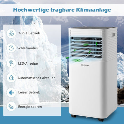 4 in 1 Mobile Air Conditioner 9000 BTU Cooling & Ventilating & Dehumidifying Air Conditioner with Black Lid 16℃-32℃