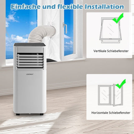 4 in 1 Mobile Air Conditioner 9000 BTU Cooling & Ventilating & Dehumidifying Air Conditioner with Black Lid 16℃-32℃