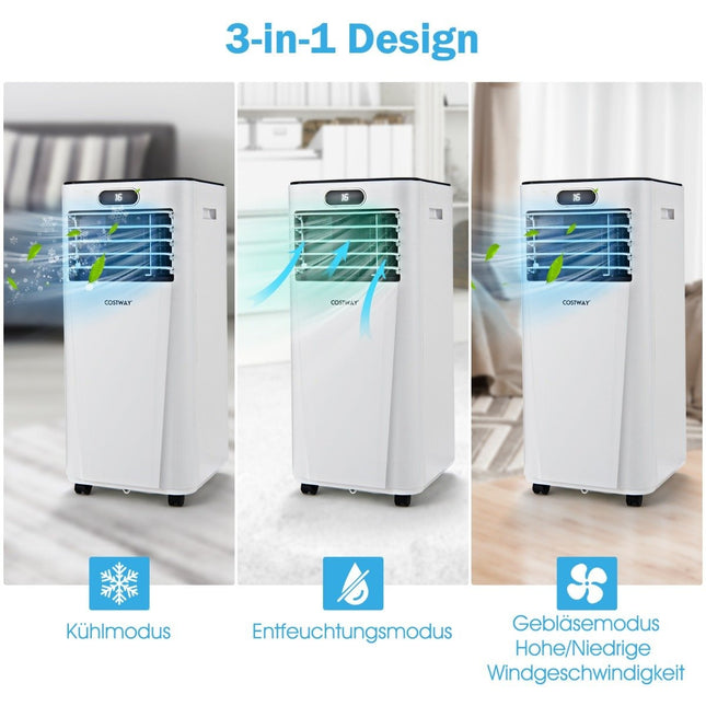 4 in 1 Portable Air Conditioner 7000 BTU Cooling & Ventilation & Dehumidification 16℃～32℃ White