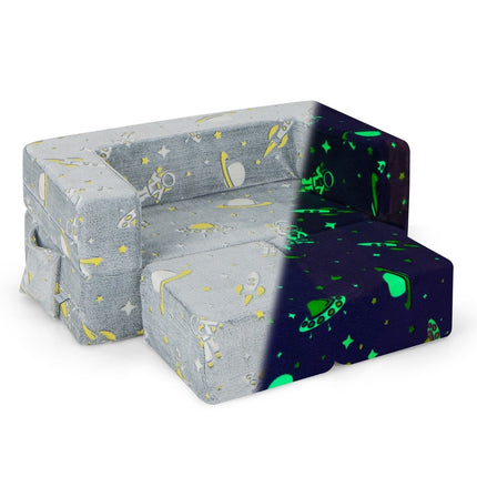 4 in 1 children's armchair with 2 ottomans & removable cover glows in the dark 107 x 52 x 41.5 cm