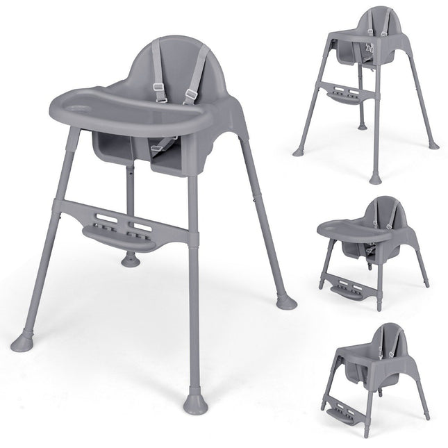 4 in 1 high chair baby high chair with removable tray baby high chair gray