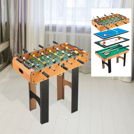 4-in-1 game table: football, hockey, tennis, billiards