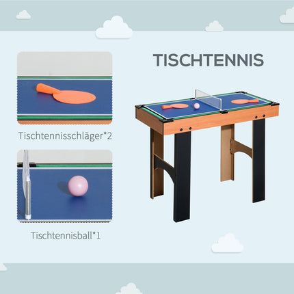 4-in-1 game table: football, hockey, tennis, billiards