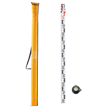 4m Aluminum Telescopic Leveling Rod, CM MM Scale