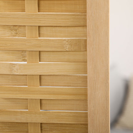Foldable Bamboo Privacy Screen - Natural Room Divider 160x170 cm
