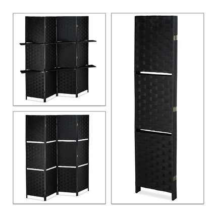 4-part screen with shelves