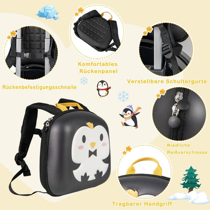 4-piece children's suitcase + backpack 10"+14" children's trolley with wheels black
