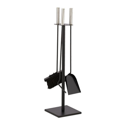 4-piece fireplace set in black
