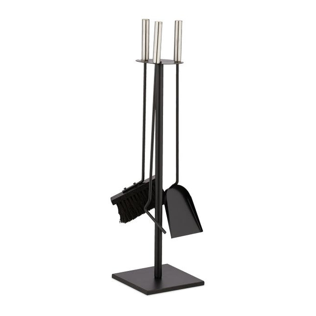 4-piece fireplace set in black