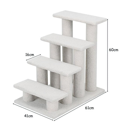 4 steps animal stairs for cats and dogs up to 25 kg cat stairs dog stairs beige