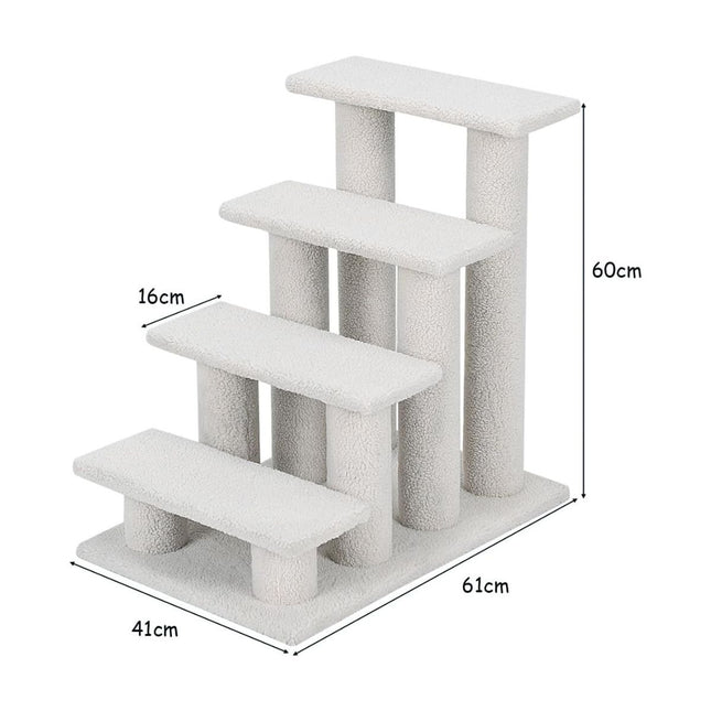 4 steps animal stairs for cats and dogs up to 25 kg cat stairs dog stairs beige