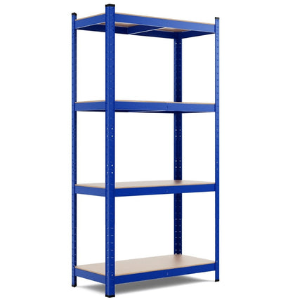 4 tier storage rack with metal frame, heavy duty rack, can hold up to 720 kg, metal rack, blue