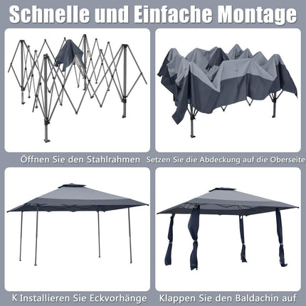 4x4m Event Canopy Tent, Double Roof, Adjustable Heights