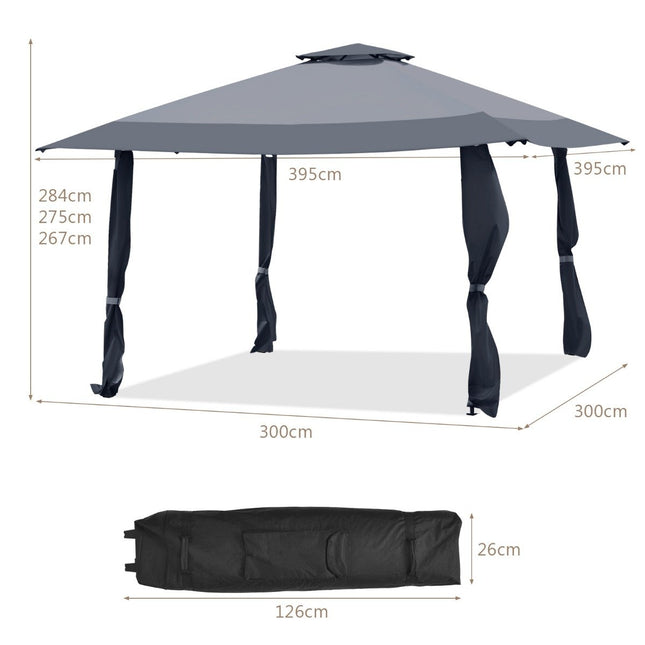 4x4m Event Canopy Tent, Double Roof, Adjustable Heights