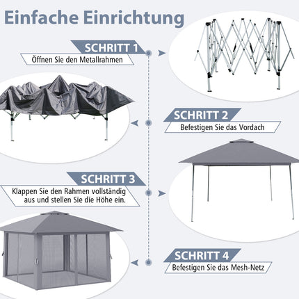 4x4m Pop-Up Gazebo with Mosquito Netting and Carry Bag