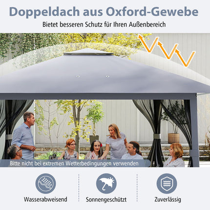 4x4m Pop-Up Gazebo with Mosquito Netting and Carry Bag