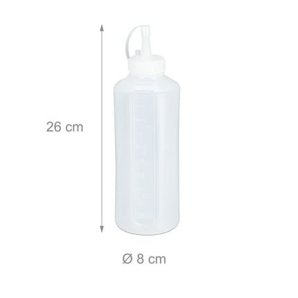 4x Squeeze Bottles 1000ml