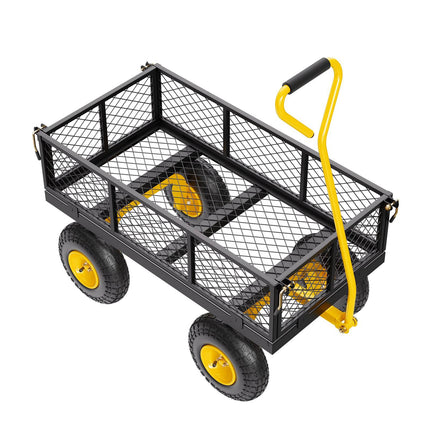 500 lb Steel Garden Cart With 10 in Tires, Removable Sides